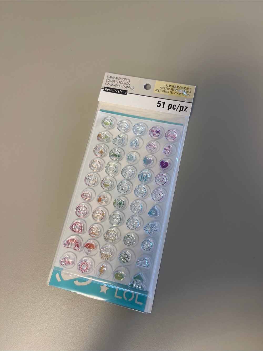 RECOLLECTIONS emoji stamp set and stencil